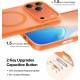 Θήκη iPhone 16 Pro Max Matte Magnetic Series συμβατό με MagSafe φορτιστή, Πλάτη αντικραδασμική από Premium TPU Πορτοκαλί