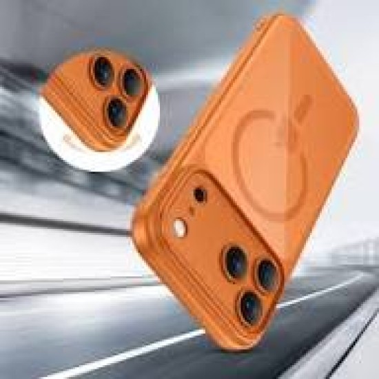 Θήκη iPhone 16 Pro Max Matte Magnetic Series συμβατό με MagSafe φορτιστή, Πλάτη αντικραδασμική από Premium TPU Πορτοκαλί