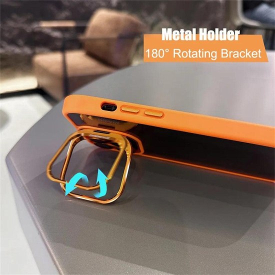 Πορτοκαλί Μαγνητική Θήκη για iPhone 15 – MagSafe, Βάση Κάμερας + Δώρο Τζαμάκια κάμερας