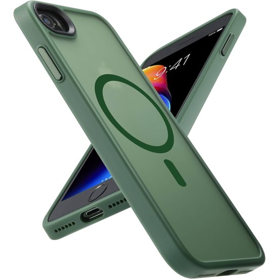 Θήκη iPhone 17 Air Matte Magnetic Series συμβατό με MagSafe φορτιστή, Πλάτη αντικραδασμική από Premium TPU Πράσινο + ΔΩΡΟ ΤΖΑΜΑΚΙ ΚΑΜΕΡΑΣ