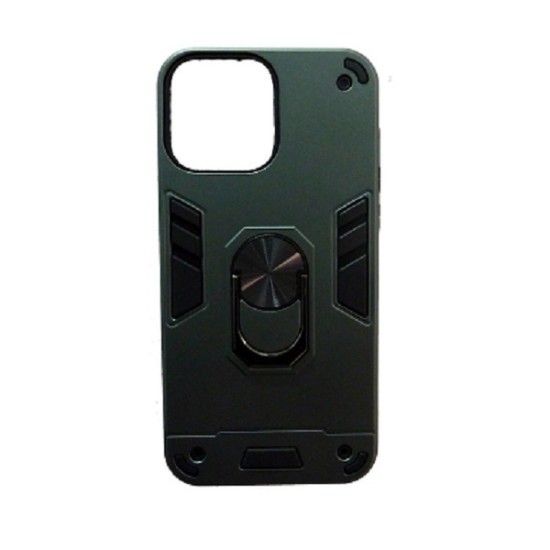 Hybrid Shockproof Armor Case With Rotating Ring για Apple Iphone 14 Pro - Πράσινο Σκούρο