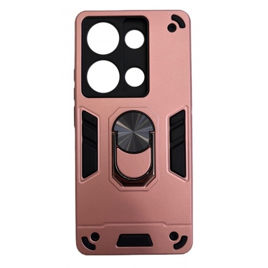 Hybrid Shockproof Armor Ring Car Mount Holder Ροζ Χρυσό (Redmi Note 13 Pro 4G)