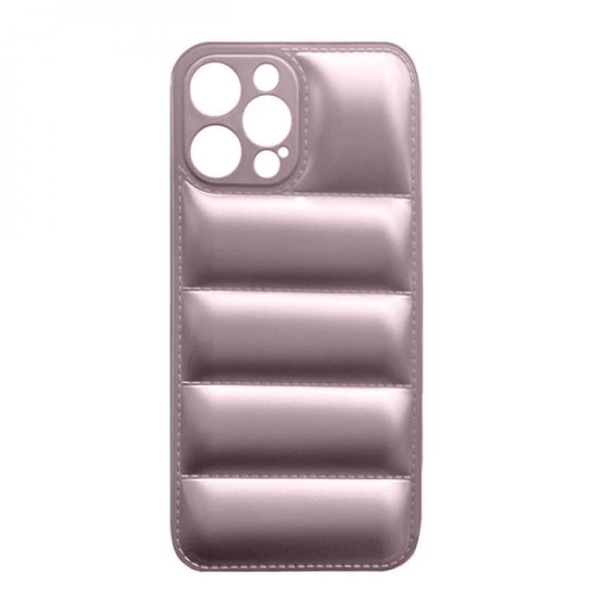 Oem Θήκη Puffer Δερματίνης Για Apple iPhone 12 Pro 6,1'' Ροζ - Χρυσό