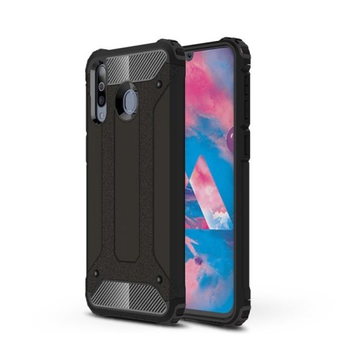 Hybrid Armor Case Tough Rugged Cover for Samsung Galaxy M30 black