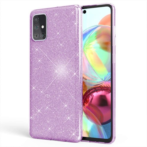 Hard Back Cover Case Glitter Μωβ with Strass for Redmi Note 10 Pro (oem)