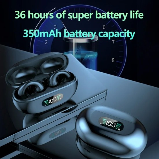 YYK-Q80 Headphones with Earhooks Built-in 350mAh Battery Clip-on Earphone BT5.3 Headset with Stereo