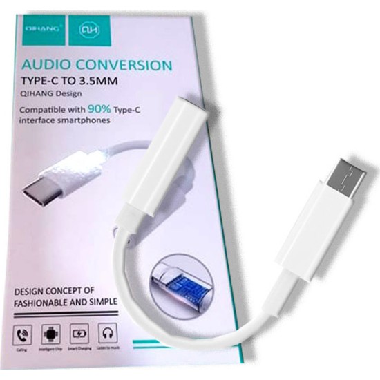 QIHANG M30 Μετατροπέας USB-C male σε 3.5mm female Λευκό QIHANG M30 Μετατροπέας USB-C male σε 3.5mm female Λευκό