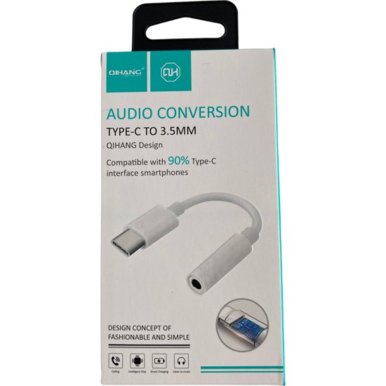 QIHANG M30 Μετατροπέας USB-C male σε 3.5mm female Λευκό QIHANG M30 Μετατροπέας USB-C male σε 3.5mm female Λευκό
