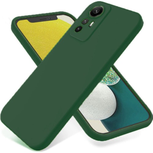Redmi Note 12S Silky and Soft Touch Finish TPU 2mm Silicone Back Cover Case Σκούρο Πράσινο (oem)