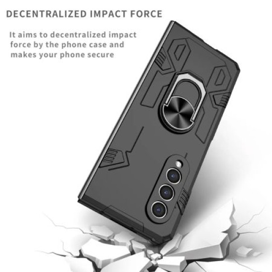 Ring Magnetic Case Black For Samsung Galaxy Z Fold 4 Ring Magnetic Case Black For Samsung Galaxy Z Fold 4