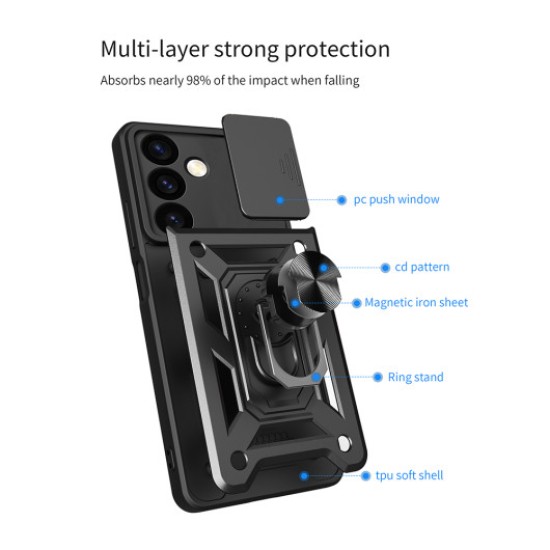 Hybrid Shockproof Ring Back Cover Συνθετική Ανθεκτική Μαύρη (Redmi Note 14 Pro/ Pro Plus 5G/ Poco X7) Hybrid Shockproof Ring Back Cover Συνθετική Ανθεκτική Μαύρη (Redmi Note 14 Pro/ Pro Plus 5G/ Poco X7)