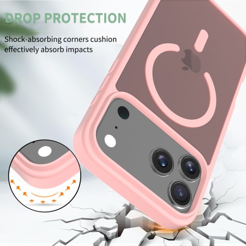 Θήκη iPhone 17 Pro Matte Magnetic Series συμβατό με MagSafe φορτιστή, Πλάτη αντικραδασμική από Premium TPU Ροζ Θήκη iPhone 17 Pro Matte Magnetic Series συμβατό με MagSafe φορτιστή, Πλάτη αντικραδασμική από Premium TPU Ροζ