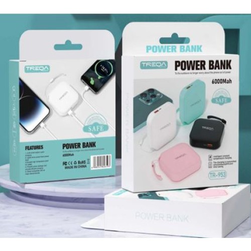 Treqa TR-953 Mini Power Bank 6000Mah Λευκό