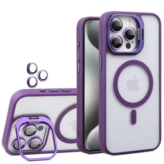 Μωβ Μαγνητική Θήκη για iPhone 14 Pro Max – MagSafe, Βάση Κάμερας + Δώρο Τζαμάκια κάμερας