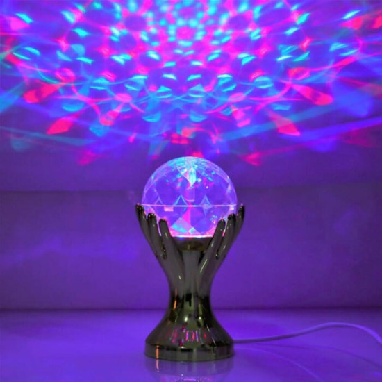 Προβολέας LED Disco Lamp σε σχήμα τρόπαιο (LED Full Color Rotating Lamp)- Ασημί