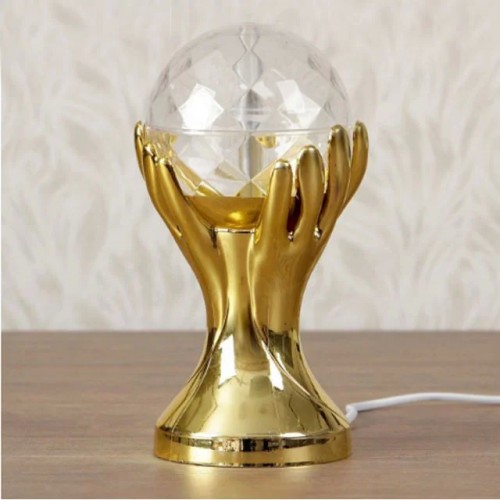 Προβολέας LED Disco Lamp σε σχήμα τρόπαιο (LED Full Color Rotating Lamp)- Ασημί