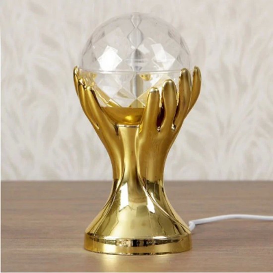 Προβολέας LED Disco Lamp σε σχήμα τρόπαιο (LED Full Color Rotating Lamp)- Ασημί