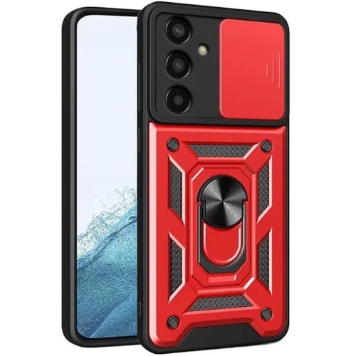 Hybrid Camshield Back Cover Πλαστικό / Σιλικόνης Ανθεκτική Κόκκινο (Galaxy S24 Plus)