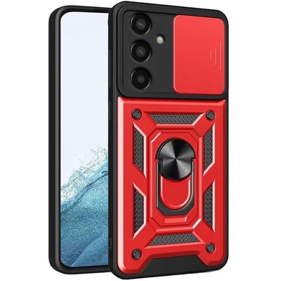 Hybrid Camshield Back Cover Πλαστικό / Σιλικόνης Ανθεκτική Κόκκινο (Galaxy S24 Plus)