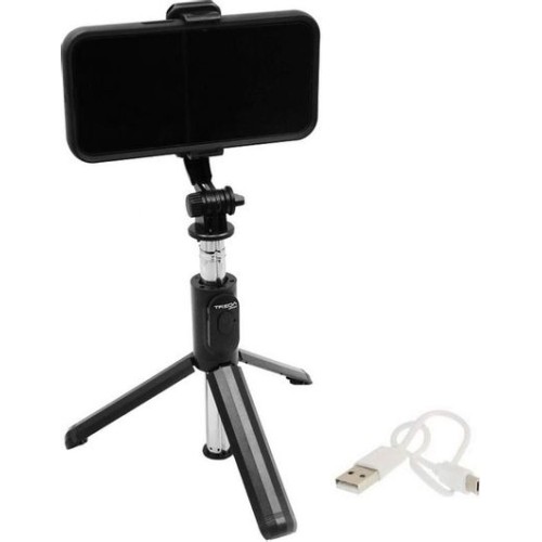 Selfie Stick Treqa Selfie-03 με Bluetooth / Τηλεχειριστήριο Μαύρο