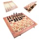 Chessboard, Checkers & Backgammon - 3-in-1 Set - Traditional Chessboard, Checkers & Backgammon - 3-in-1 Set - Traditional