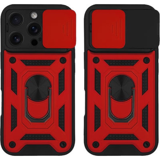 Sliding Camshield Σκληρή Θήκη με Δαχτυλίδι Red (iPhone 16 Pro Max)