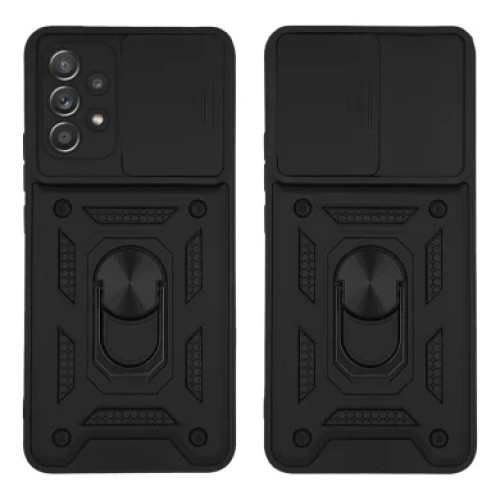 Samsung Galaxy A52 / A52s Hybrid Shockproof Ring Back Cover Συνθετική Ανθεκτική Μαύρο
