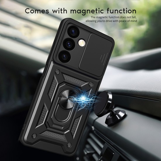 Oem Θήκη Slide Armor Back Cover Για Samsung Galaxy A55 5G Με Προστασία Κάμερας Μαύρο