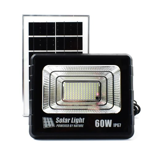Ηλιακός Προβολέας LED 60W IP67 με Τηλεχειρισμό & Χρονοδιακόπτη GDSUPER GD-60H – Μαύρο