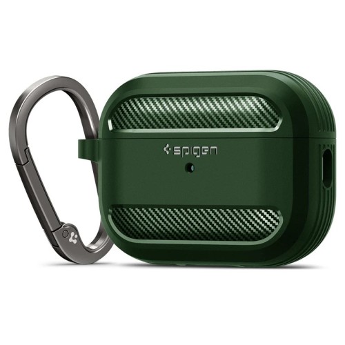 Spigen Rugged Armor Silicone Case with Keychain Σκούρο Πράσινο for Apple AirPods 3 - ASD01978