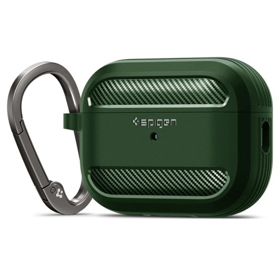 Spigen Rugged Armor Silicone Case with Keychain Σκούρο Πράσινο for Apple AirPods 3 - ASD01978