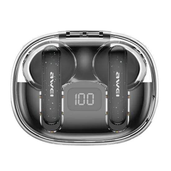 Awei T86 In-ear Bluetooth Handsfree Ακουστικά με Θήκη Φόρτισης Μαύρα
