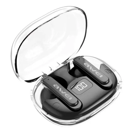 Awei T86 In-ear Bluetooth Handsfree Ακουστικά με Θήκη Φόρτισης Μαύρα