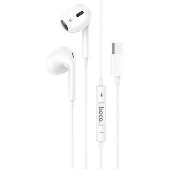 Hoco M101 Max Earbuds Handsfree Ακουστικά με Βύσμα USB-C Λευκό