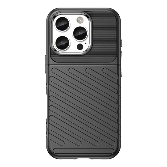 Thunder Θήκη για iPhone 16 Pro Σιλικόνης – Μαύρη