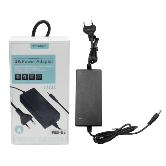 Universal Τροφοδοτικό 220V AC σε DC 12V 3A Treqa POW-03