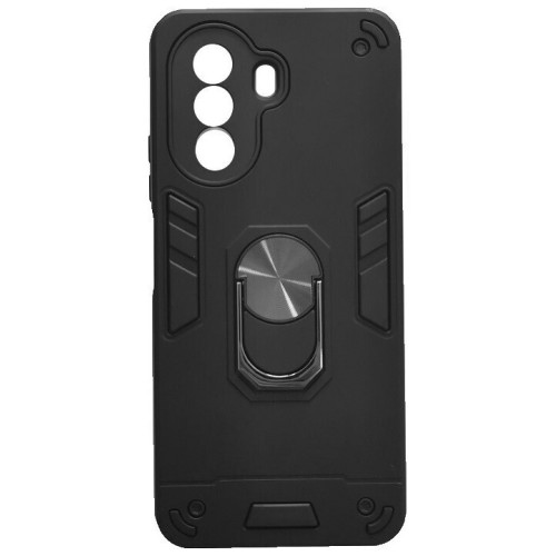 Huawei Nova Y70 / Y70 Plus Hybrid Shockproof Armor Case Stand Metal Ring and Car Mount Holder Black (oem)