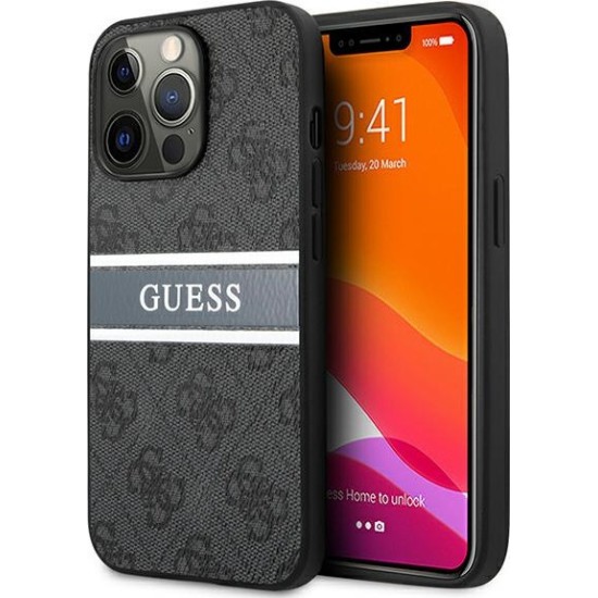 Guess "4G Logo Collection" Printed Stripe Θήκη προστασίας από δερματίνη – iPhone 13 Pro Max (Γκρι) Guess "4G Logo Collection" Printed Stripe Θήκη προστασίας από δερματίνη – iPhone 13 Pro Max (Γκρι)
