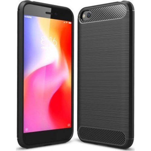 Carbon Brushed Back Cover Σιλικόνης Μαύρο (Xiaomi Redmi GO)
