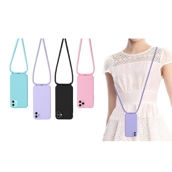Back Cover Σιλικόνης με Κορδόνι- Purple  for Xiaomi Poco X3 NFC/Poco X3 Pro (oem) 