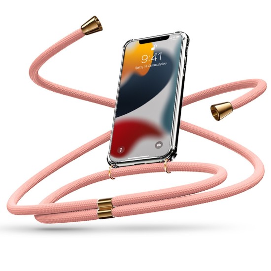 Back Cover Σιλικόνης με Λουράκι Ανθεκτική Ροζ Xiaomi Redmi Note 14S