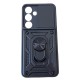Galaxy S24 Hybrid Shockproof Armor Case Metal Rotating Ring Car Mount Holder Black με Κάλυψη Κάμερας (oem)