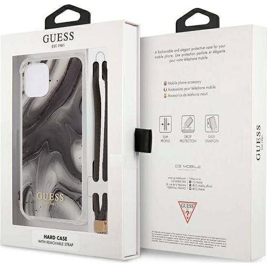 Guess case for iPhone 12 Pro Max 6,7" GUHCP12LKSMAGR grey hardcase Marble Collection (GSM111189)