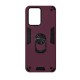 Poco C65 Hybrid Shockproof Armor Case Metal Rotating Ring Car Mount Holder Μπορντό (oem)