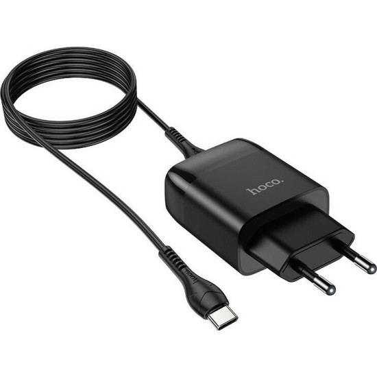 Hoco Φορτιστής με Θύρα USB-A και Καλώδιο USB-C 10.5W Μαύρος (N2 Vigour)