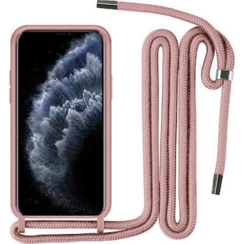 Oem Cord Silicone Θήκη Ροζ Για Xiaomi Poco X3 / Poco X3 NFC / Poco X3 Pro Με Λουρί Ροζ