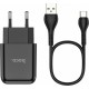 Hoco Φορτιστής με Θύρα USB-A και Καλώδιο USB-C 10.5W Μαύρος (N2 Vigour)