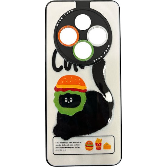  OEM Back Cover Για Redmi 14C  Άσπρη με Σχέδιο Burger Cat