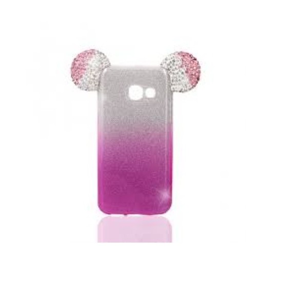 Θήκη TPU 3D Mouse Ears Strass με εσωτερική αποσπώμενη πλάτη glitter για Samsung Galaxy A3 (2017) - Φούξια/Ασημί Θήκη TPU 3D Mouse Ears Strass με εσωτερική αποσπώμενη πλάτη glitter για Samsung Galaxy A3 (2017) - Φούξια/Ασημί