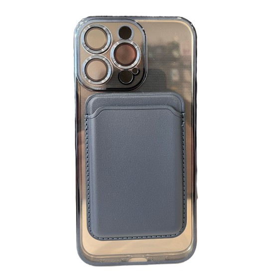 ELECTRO BACK COVER ΜΠΛΕ MAGNETIC CARD + ΔΩΡΟ ΤΖΑΜΑΚΙ ΚΑΜΕΡΑΣ(iPhone 15 Pro Max)